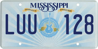 MS license plate LUU128