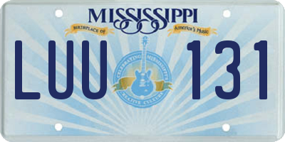 MS license plate LUU131