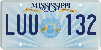 MS license plate LUU132