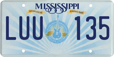 MS license plate LUU135
