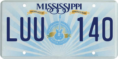 MS license plate LUU140