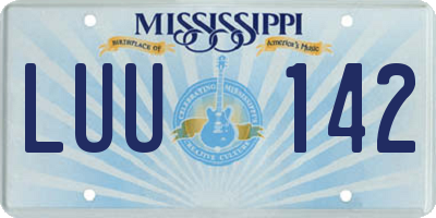 MS license plate LUU142