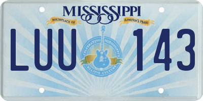 MS license plate LUU143