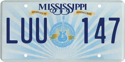 MS license plate LUU147