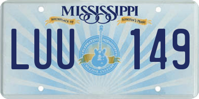 MS license plate LUU149