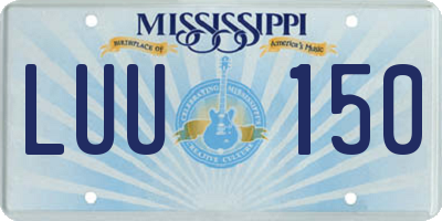 MS license plate LUU150