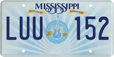 MS license plate LUU152