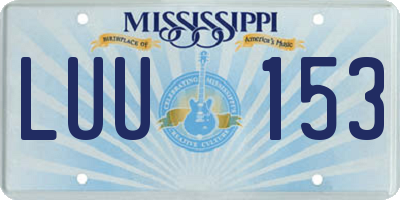 MS license plate LUU153