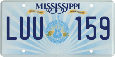 MS license plate LUU159