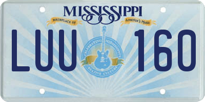 MS license plate LUU160