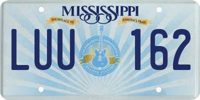 MS license plate LUU162