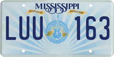 MS license plate LUU163