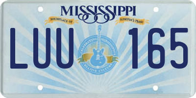 MS license plate LUU165