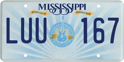 MS license plate LUU167