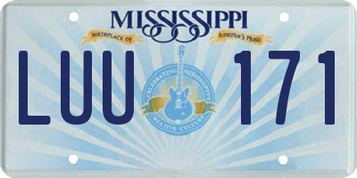 MS license plate LUU171