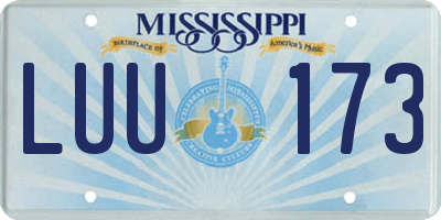 MS license plate LUU173