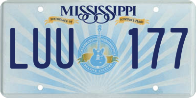 MS license plate LUU177