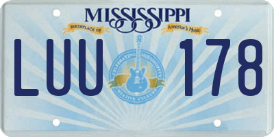 MS license plate LUU178