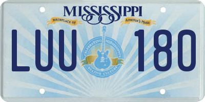 MS license plate LUU180