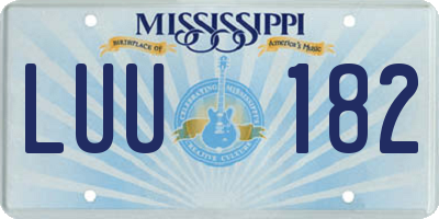 MS license plate LUU182
