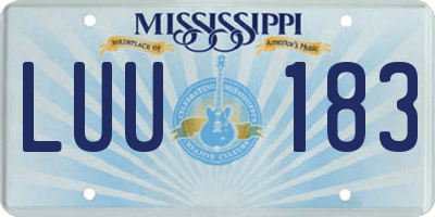 MS license plate LUU183