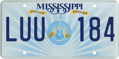 MS license plate LUU184