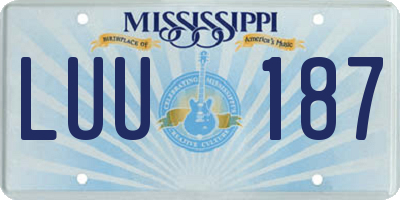 MS license plate LUU187