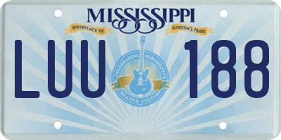 MS license plate LUU188