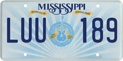 MS license plate LUU189