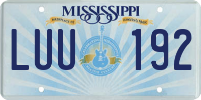 MS license plate LUU192