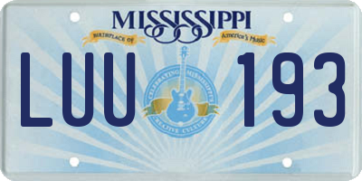 MS license plate LUU193