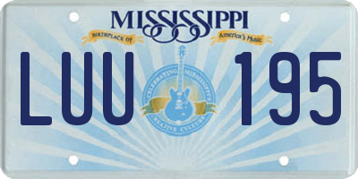 MS license plate LUU195