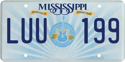 MS license plate LUU199