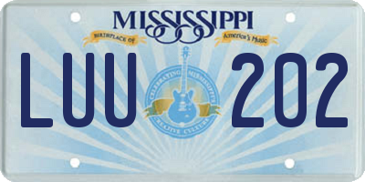 MS license plate LUU202