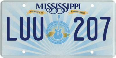 MS license plate LUU207