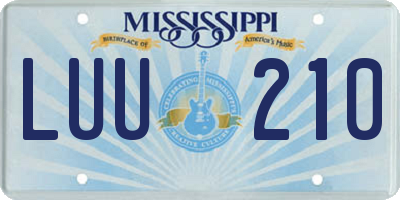 MS license plate LUU210