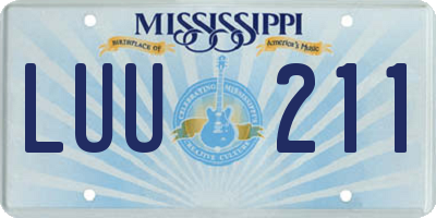 MS license plate LUU211
