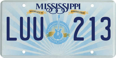 MS license plate LUU213