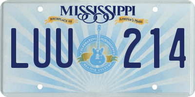 MS license plate LUU214