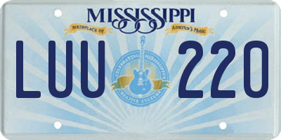 MS license plate LUU220