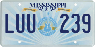 MS license plate LUU239