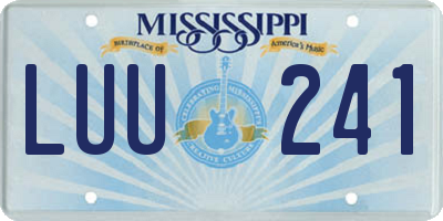 MS license plate LUU241