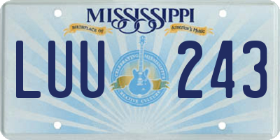 MS license plate LUU243