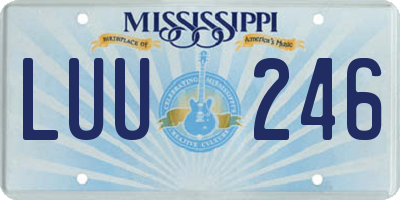 MS license plate LUU246