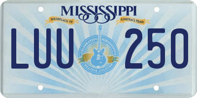 MS license plate LUU250