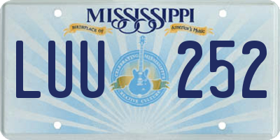 MS license plate LUU252