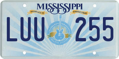 MS license plate LUU255