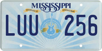 MS license plate LUU256