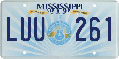 MS license plate LUU261