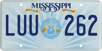 MS license plate LUU262